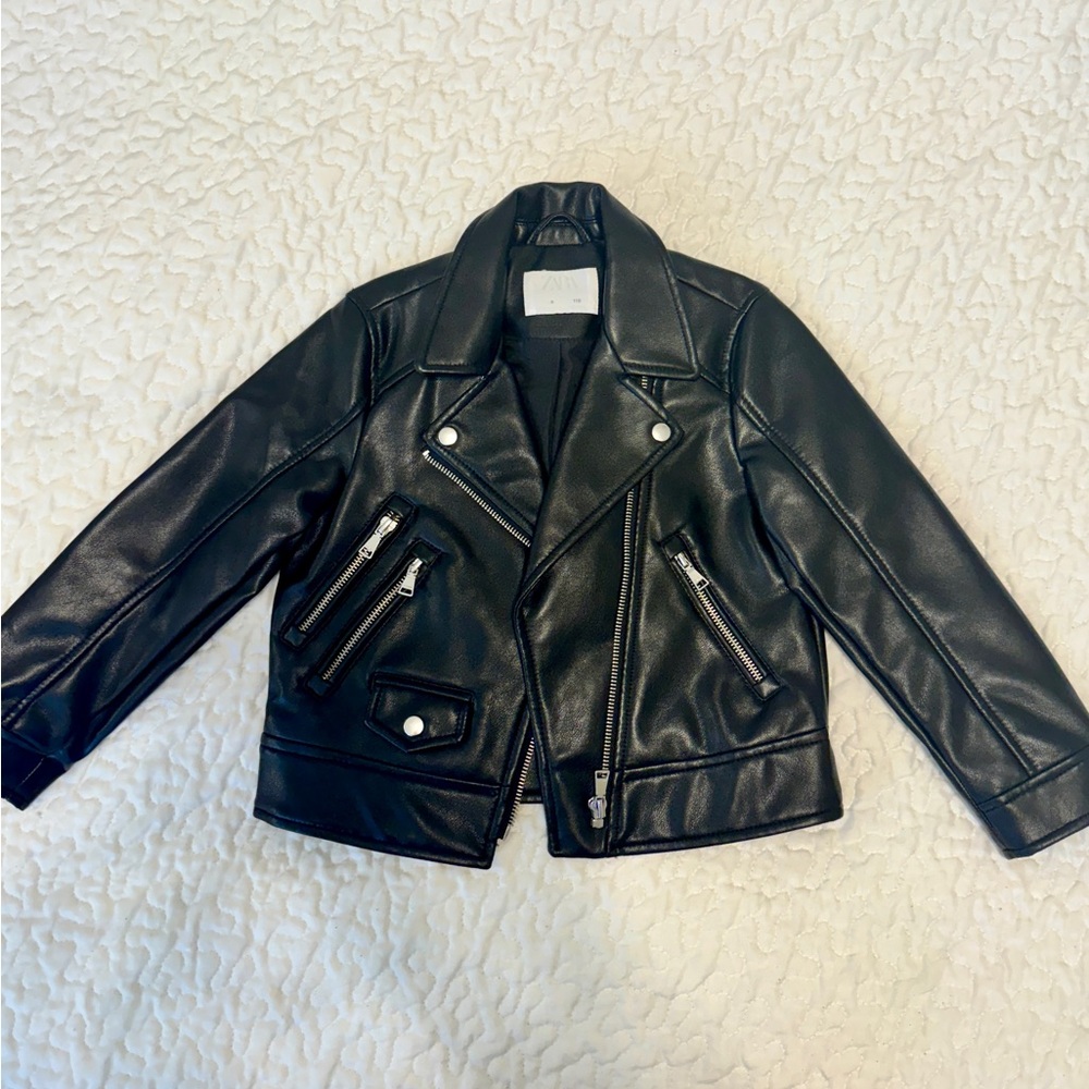 Zara kids black biker jacket - size 6